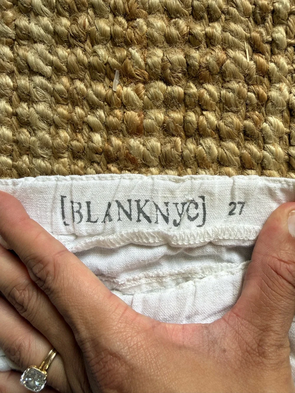 BLANKNYC 100% Linen White Drawstring Pants — Size 7